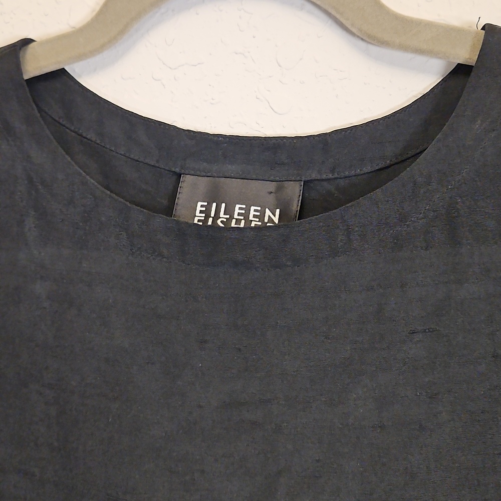 Eileen Fisher 100% Silk Sleeveless Dress In Black, Size Small